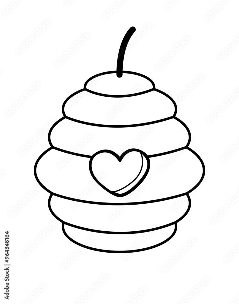 Coloring page. Hive of bees. Black and white hive. Vector Coloring page. Hive of bees. Black and white hive. Vector