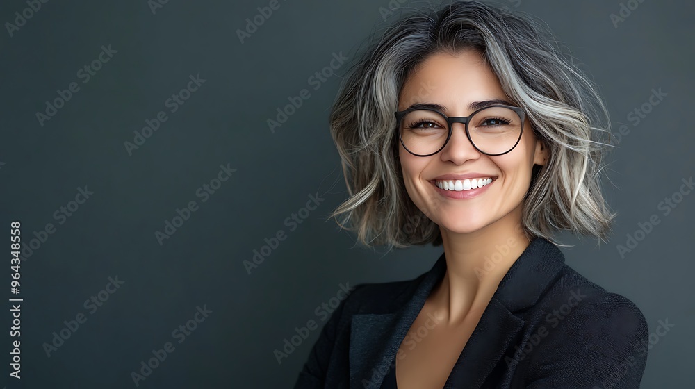 Portrait of a Smiling Woman with Gray Hair