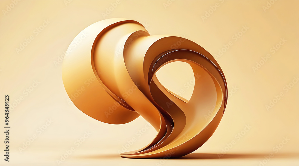 Closeup of golden abstract sculpture design, art background, template, aesthetic wallpaper, copy space area
