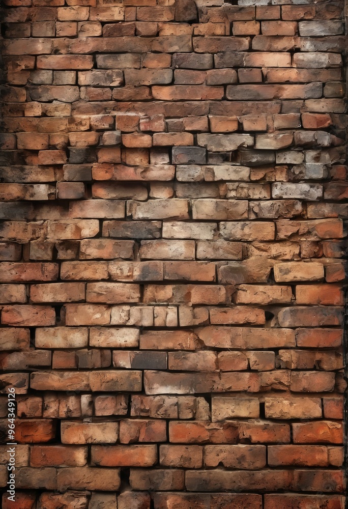 a close-up view of a brick wall, with the bricks arranged in a uniform pattern and displaying a range of colors from red to brown. a close-up view of a brick wall, with the bricks arranged in a uniform pattern and displaying a range of colors from red to brown.