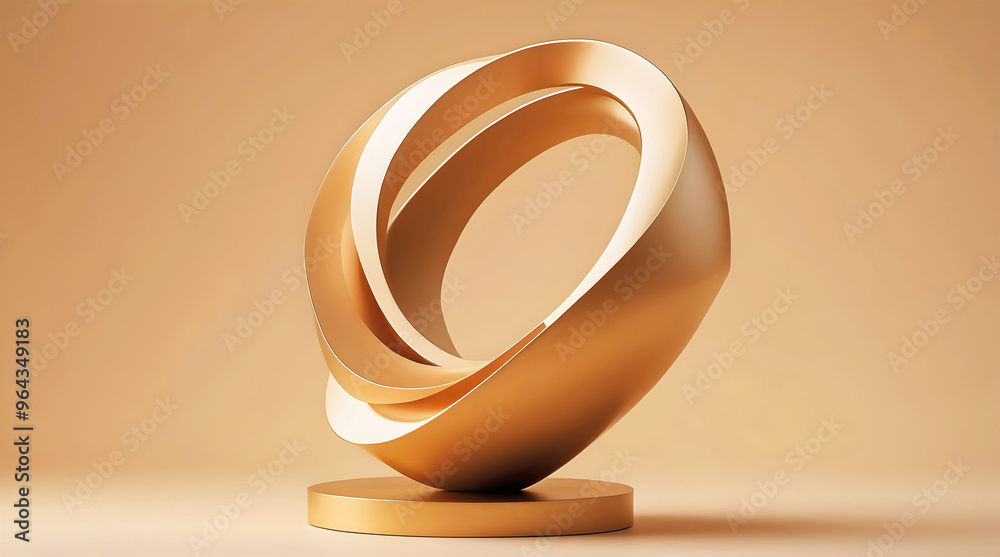 Closeup of golden abstract sculpture, art background, template, aesthetic wallpaper, copy space area