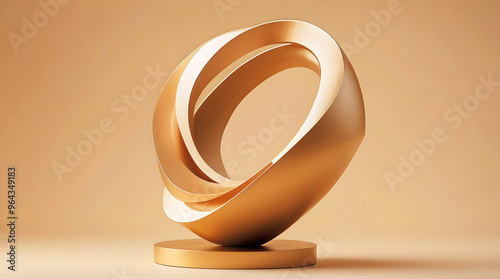 Obraz na płótnie Closeup of golden abstract sculpture, art background, template, aesthetic wallpaper, copy space area w salonie
