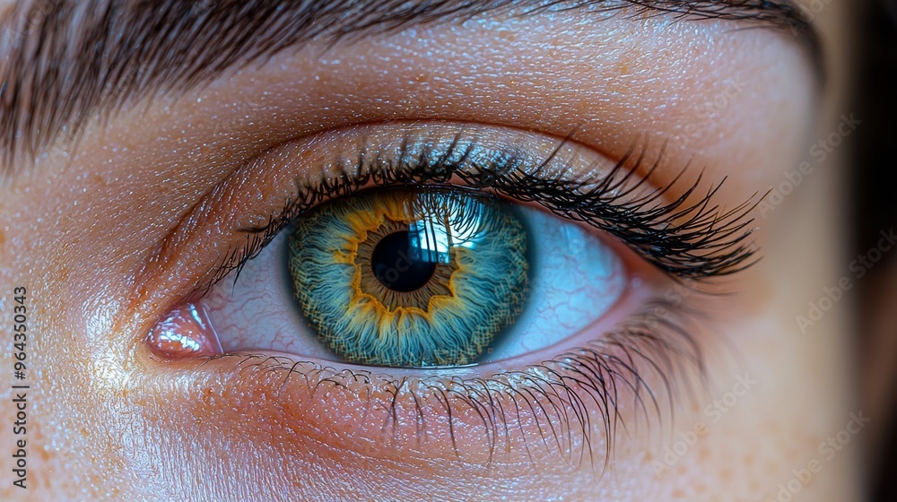 Close-up view of a vibrant green eye showing intricate details and natural colors, emphasizing the uniqueness of human anatomy and expression Close-up view of a vibrant green eye showing intricate details and natural colors, emphasizing the uniqueness of human anatomy and expression