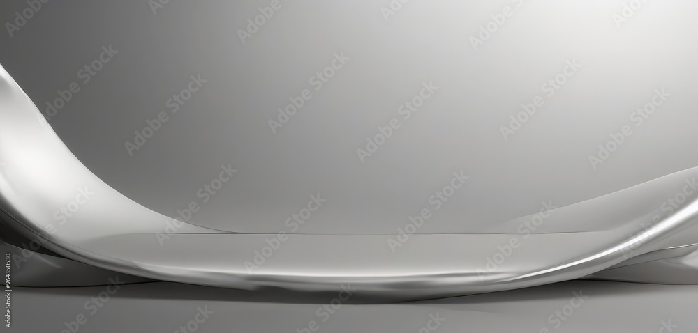 a curved, metallic surface with a smooth, reflective finish, set against a plain, gray background. a curved, metallic surface with a smooth, reflective finish, set against a plain, gray background.