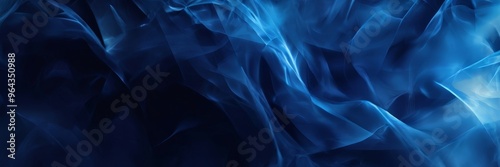 close-up view of a flowing, abstract blue pattern that resembles the movement of smoke or a flame. The pattern is composed of curved lines and shapes, creating a sense of