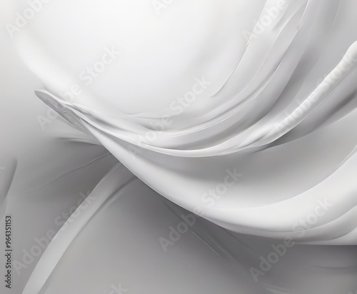 white fabric with flowing, curving lines that create a sense of movement and softness. The fabric appears to be made of a material that resembles silk or satin, with a smooth and