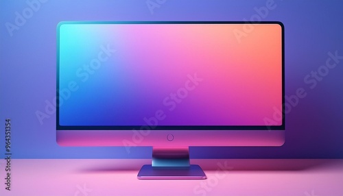 View of computer monitor with gradient display