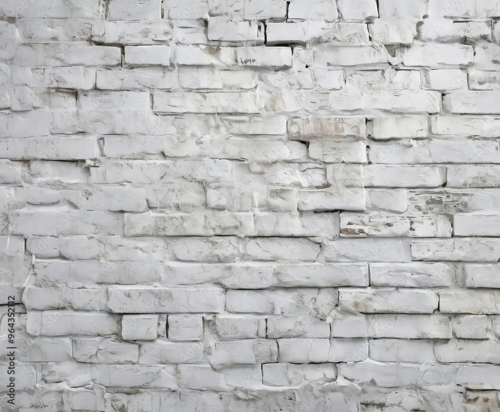 A close-up view of a white brick wall, showing the texture and wear of the bricks. A close-up view of a white brick wall, showing the texture and wear of the bricks.