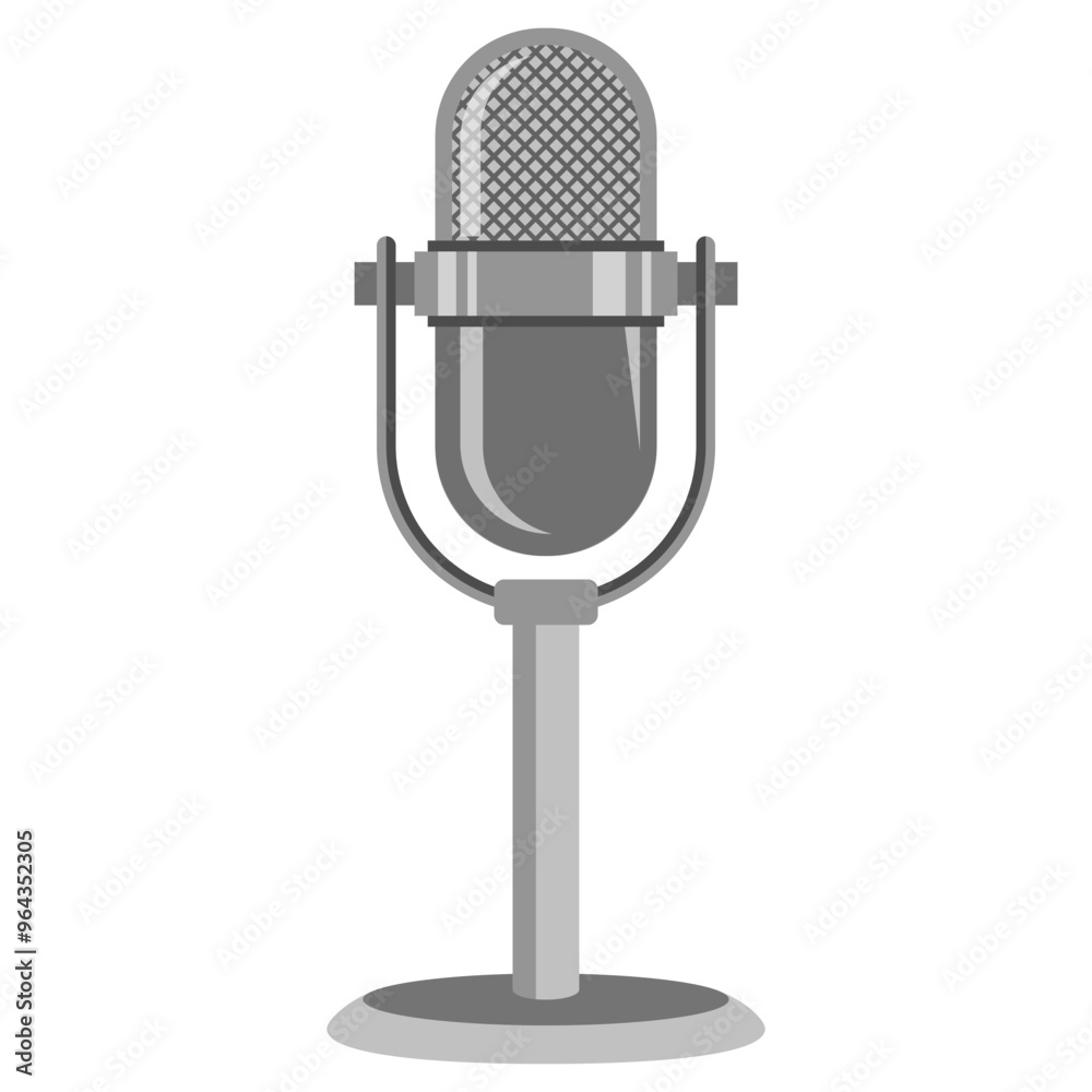 Podcasting Recording Microphone Illustration Podcasting Recording Microphone Illustration