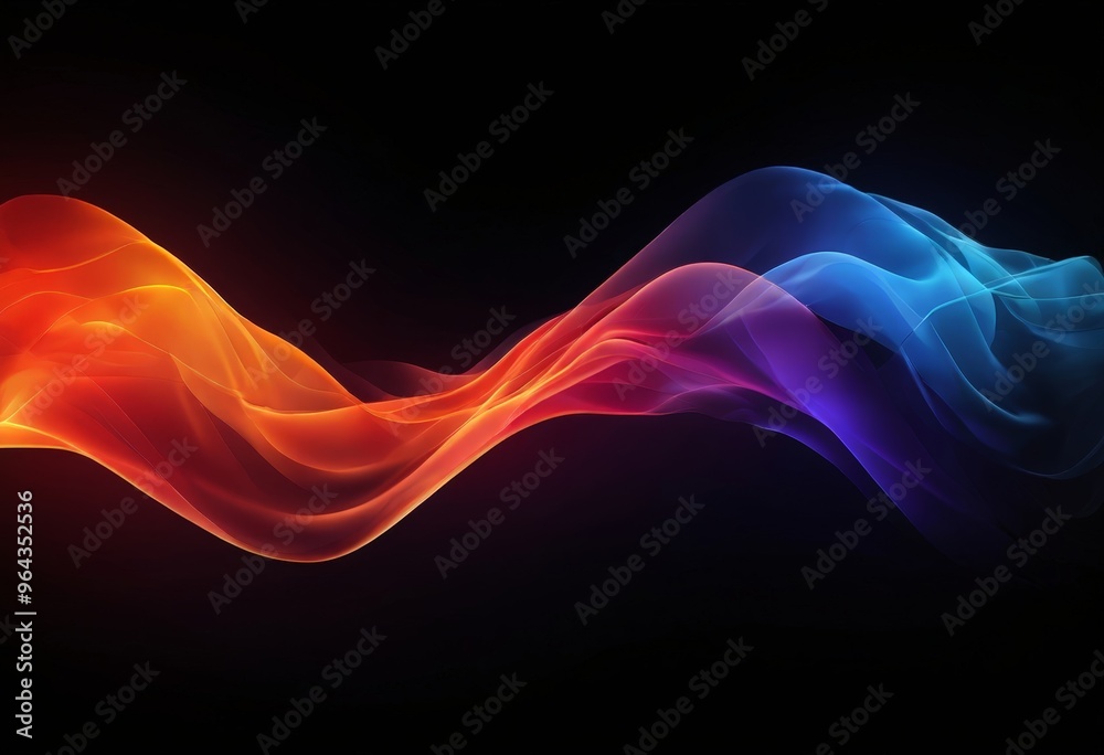 dynamic wave-like pattern composed of vibrant orange and blue hues, creating a sense of movement and energy against a dark background. dynamic wave-like pattern composed of vibrant orange and blue hues, creating a sense of movement and energy against a dark background.