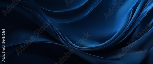 Wallpaper Mural dark blue, flowing fabric with a smooth, undulating pattern that creates a sense of movement and depth. Torontodigital.ca
