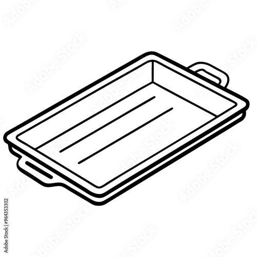 baking sheet outline coloring book page line art illustration digital drawing