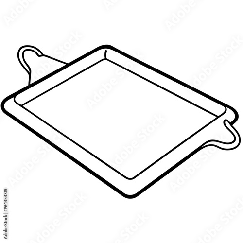 baking sheet outline coloring book page line art illustration digital drawing