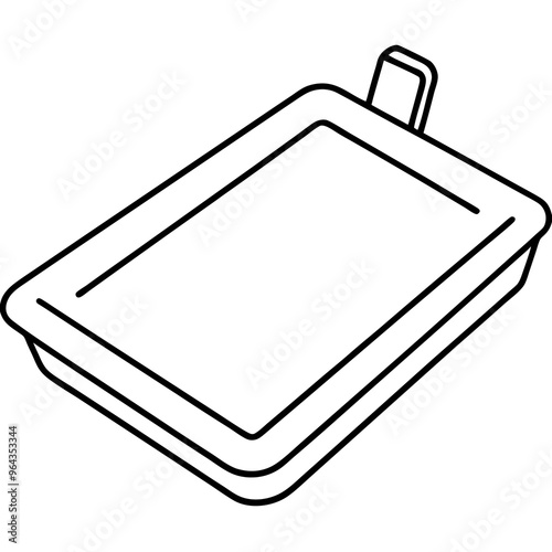 baking sheet outline coloring book page line art illustration digital drawing