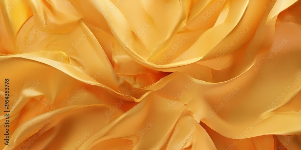 a close-up view of a fabric with a flowing, wavy texture in a warm, golden color.