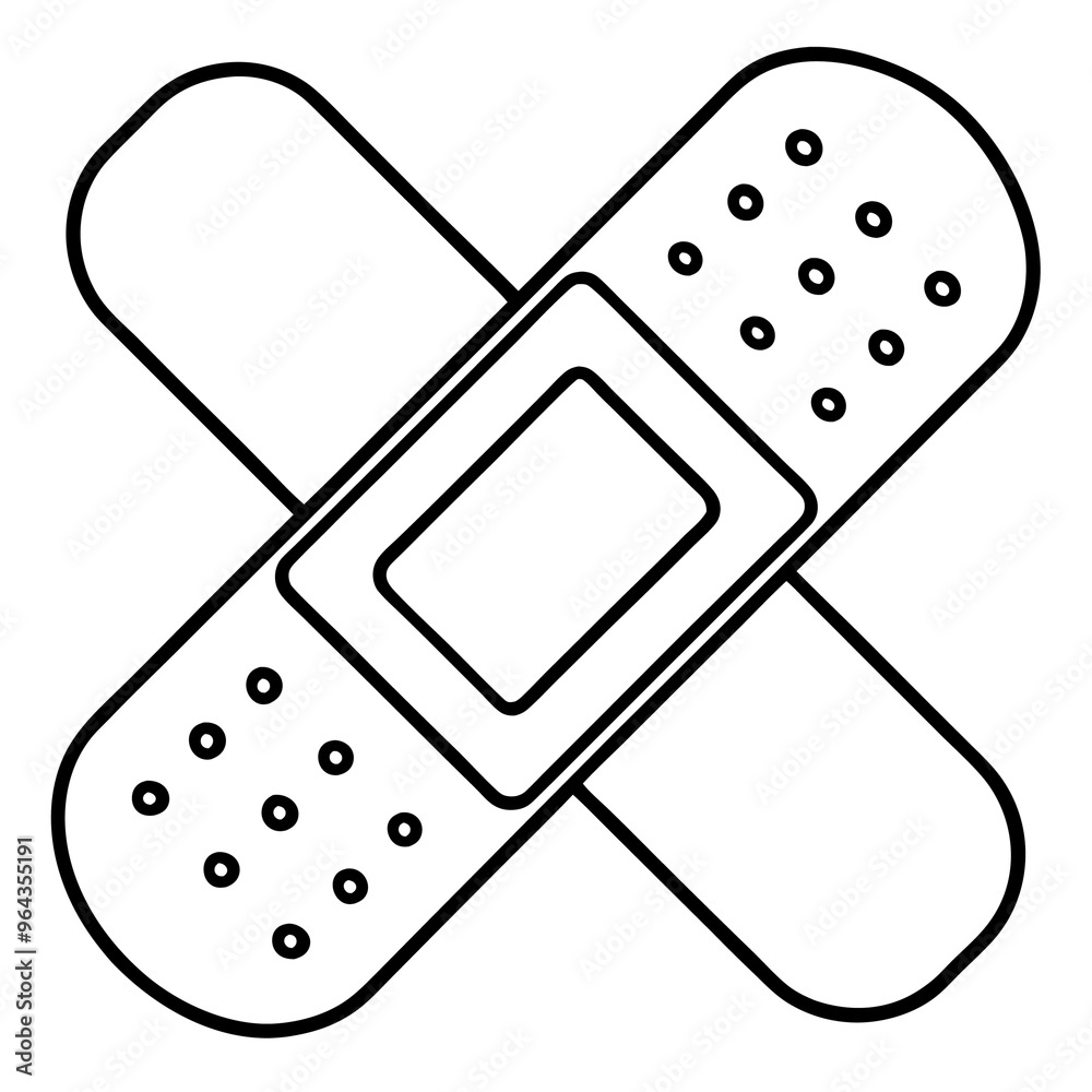band aid outline coloring book page line art illustration digital drawing band aid outline coloring book page line art illustration digital drawing