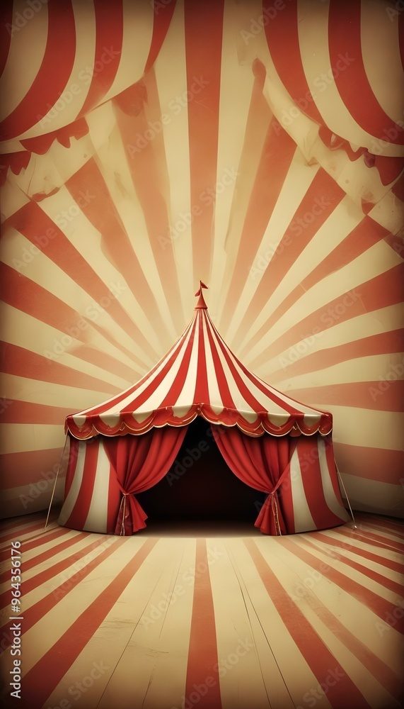 Naklejka premium Red and white circus Party tent 