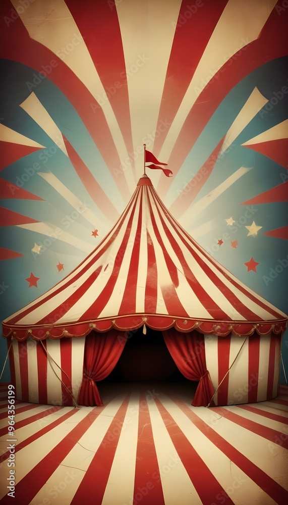 Naklejka premium Red and white circus Party tent 