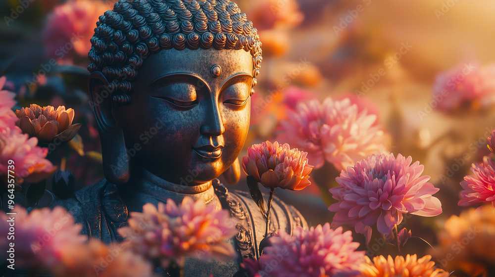 Buddha statue symbolizing peace and spirituality Buddha statue symbolizing peace and spirituality