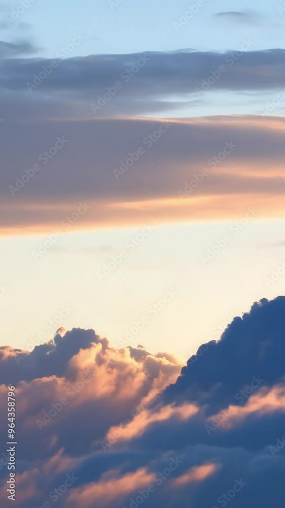 Dramatic sky with thick clouds during sunset - 4K video stock, vertical video, for smartphone Dramatic sky with thick clouds during sunset - 4K video stock, vertical video, for smartphone