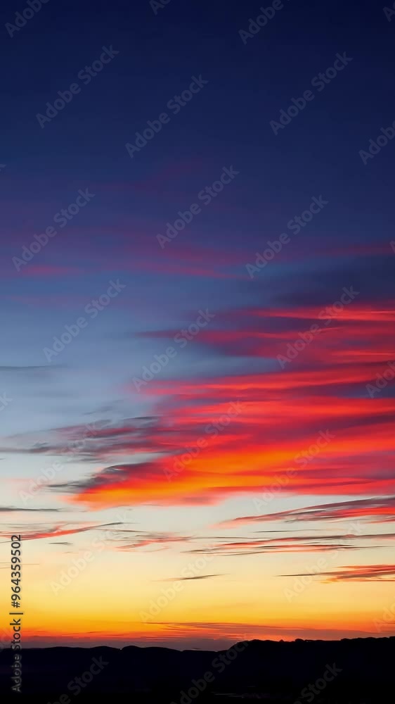Vibrant sunset colors filling the sky - 4K video stock, vertical video, for smartphone