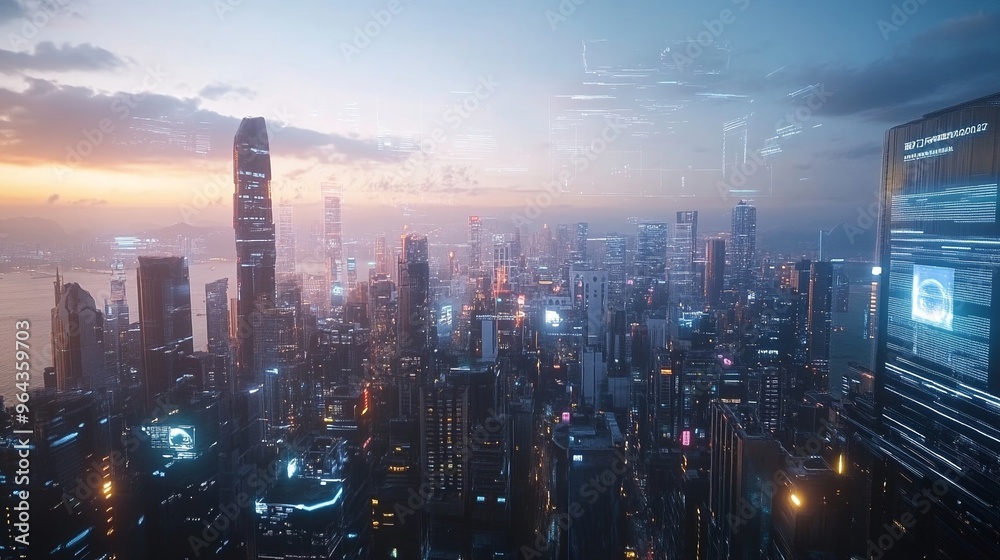 Obraz premium AI-controlled world advanced society