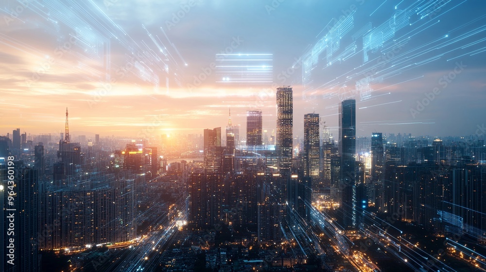AI-driven cityscape futuristic infrastructure AI-driven cityscape futuristic infrastructure