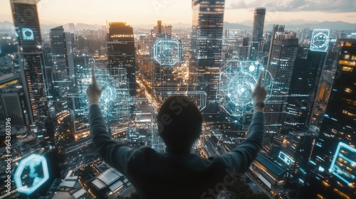 AI-driven society futuristic city photo