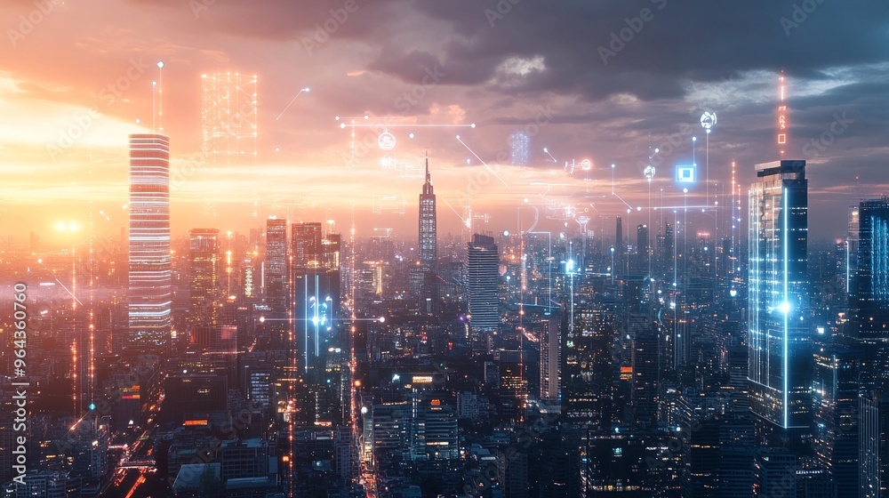 Fototapeta premium AI-driven world advanced infrastructure