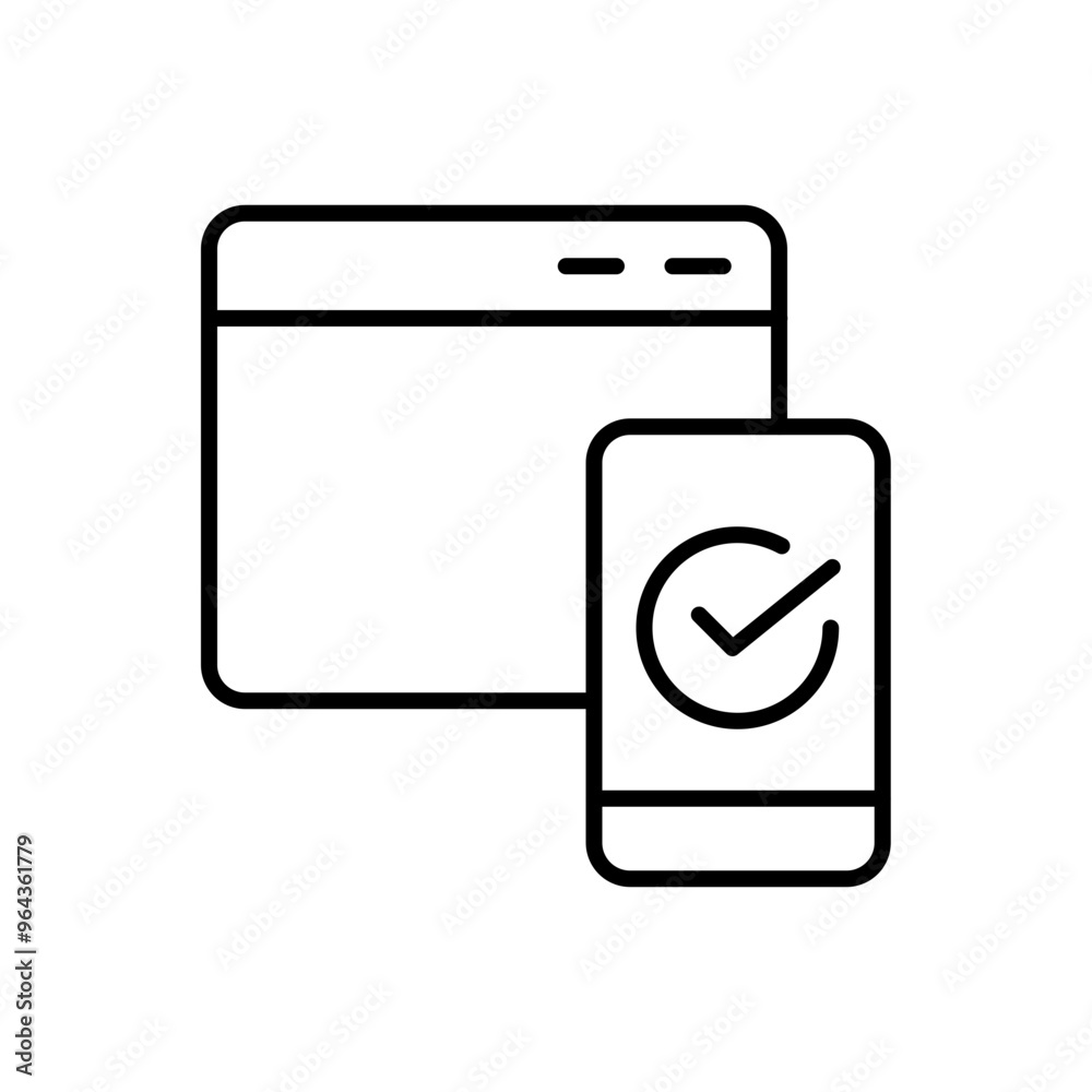 Web testing outline icons, minimalist vector illustration ,simple transparent graphic element .Isolated on white background