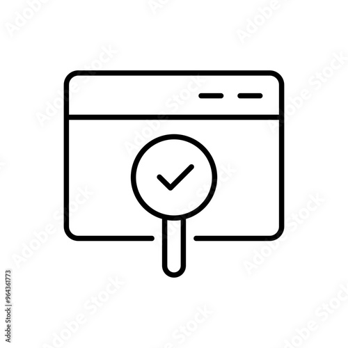 Web testing outline icons, minimalist vector illustration ,simple transparent graphic element .Isolated on white background
