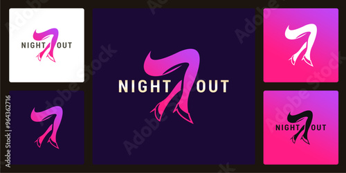 Vector of unique night out logo and icon design template, can be used in various media easily, editable