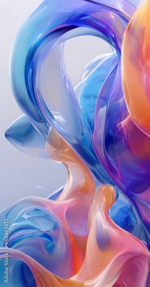 vibrant abstract composition of fluid, swirling shapes in shades of blue, orange, and pink, creating a dynamic and visually scene. vibrant abstract composition of fluid, swirling shapes in shades of blue, orange, and pink, creating a dynamic and visually scene.
