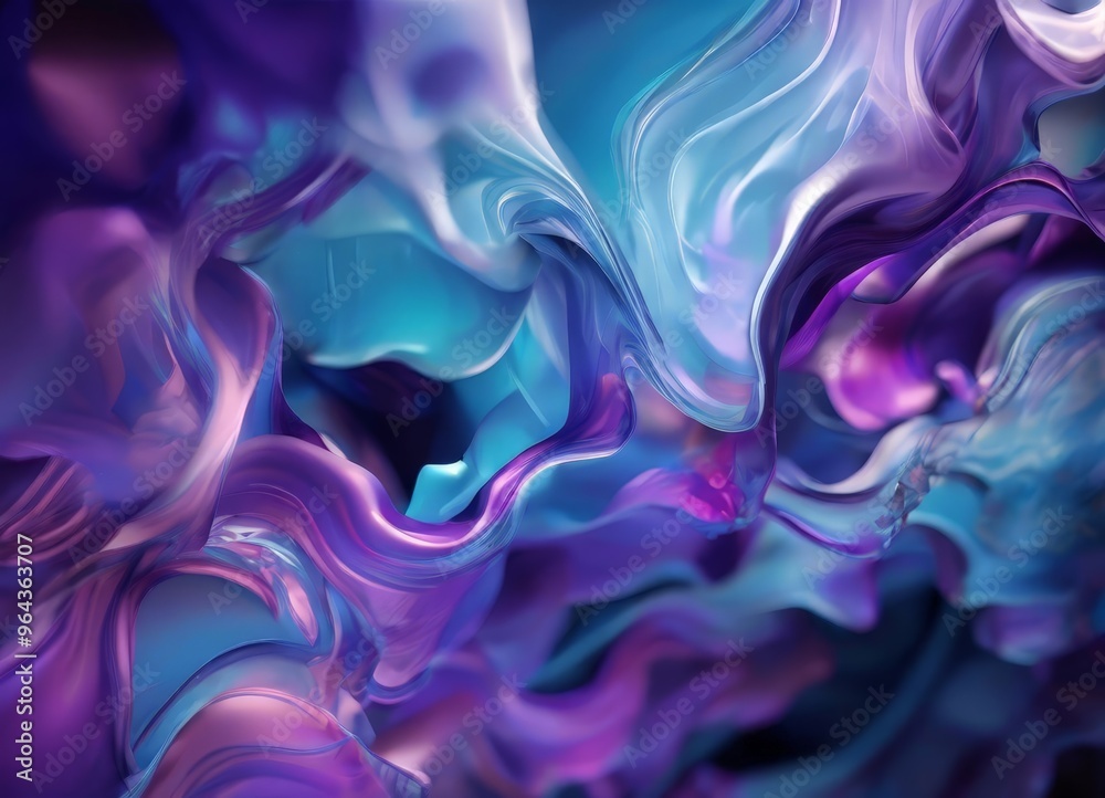 Fototapeta premium a digital illustration featuring a swirling pattern of purple and blue hues, creating a sense of movement and fluidity.