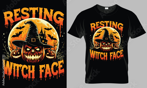 Halloween Typography Vector T-shirt Design photo