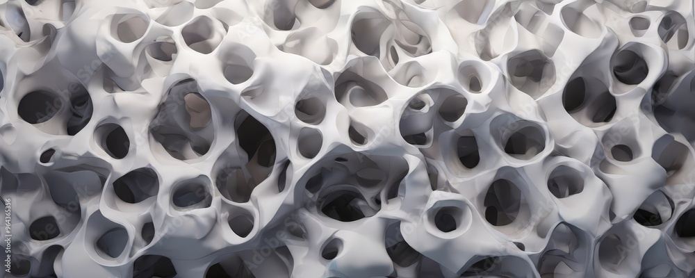 a close-up view of a white, textured surface with numerous small holes and cavities, creating a complex and intricate pattern. a close-up view of a white, textured surface with numerous small holes and cavities, creating a complex and intricate pattern.