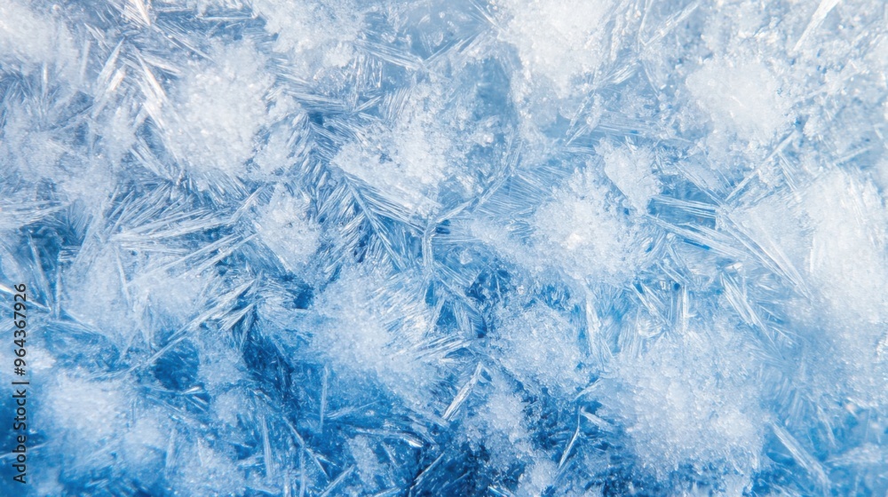 Close-up of ice crystals with intricate frost patterns, Ai Generation Close-up of ice crystals with intricate frost patterns, Ai Generation