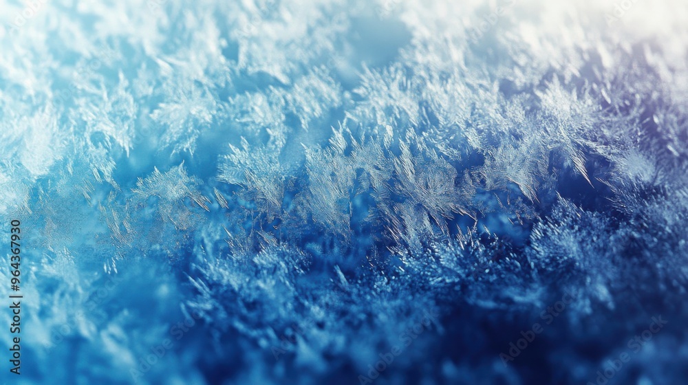 Obraz premium Close-up of ice crystals with intricate frost patterns, Ai Generation