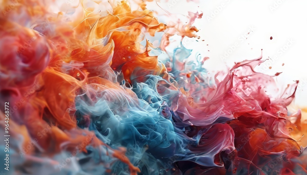 a vibrant abstract composition of swirling, multicolored smoke or vapor, with hues of orange, pink, blue, and white. The smoke appears to be in motion, creating a dynamic and energetic visual effect. a vibrant abstract composition of swirling, multicolored smoke or vapor, with hues of orange, pink, blue, and white. The smoke appears to be in motion, creating a dynamic and energetic visual effect.