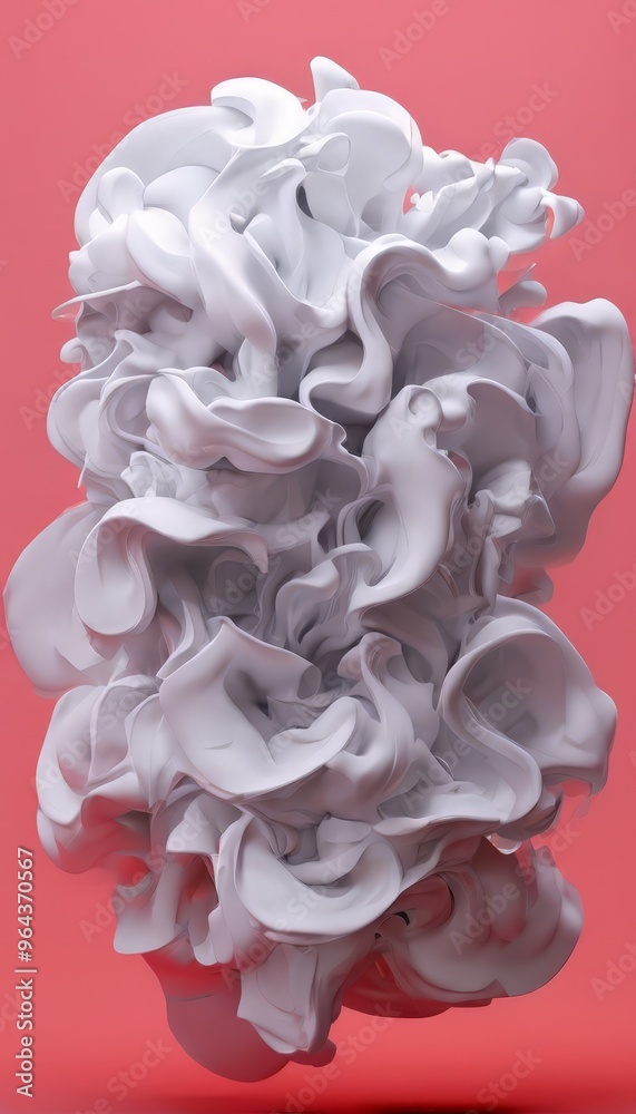 digital art piece with a pink background and a white, wispy, and abstract shape resembling a cloud or fog. digital art piece with a pink background and a white, wispy, and abstract shape resembling a cloud or fog.