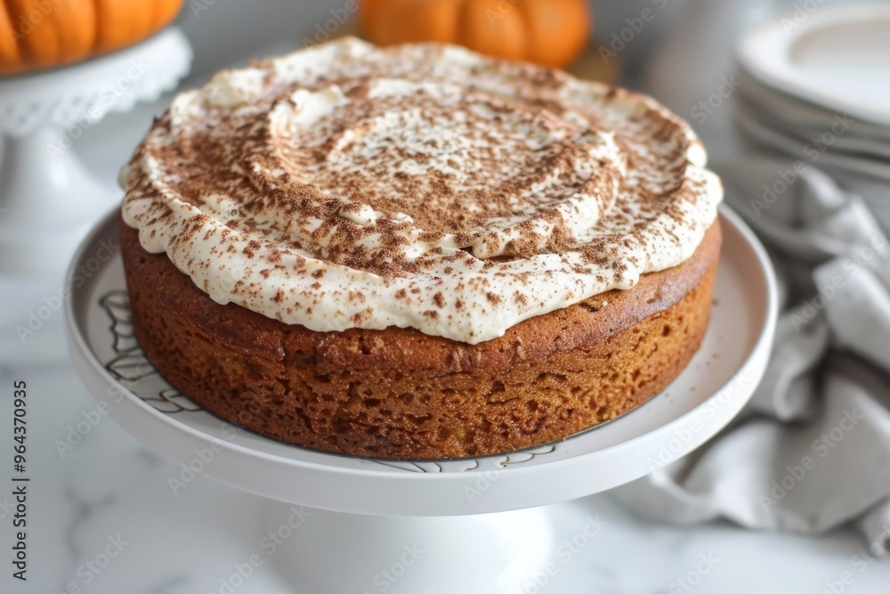 Pumpkin spice cake with cream cheese frosting Pumpkin spice cake with cream cheese frosting