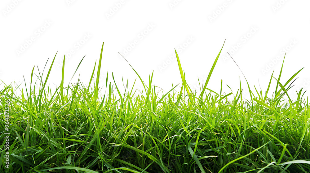 Fototapeta premium Sport field green grass isolated on white background