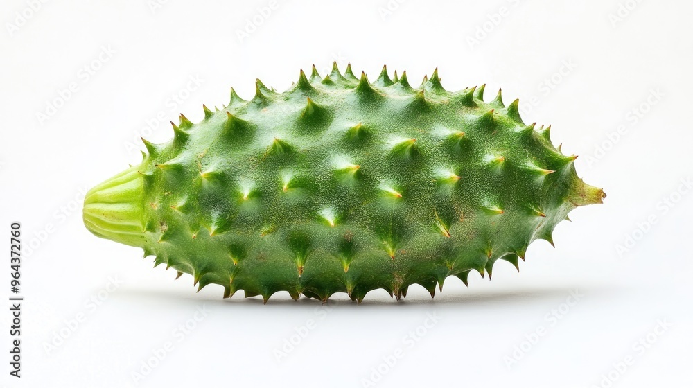 Green momordica white background. Generative AI