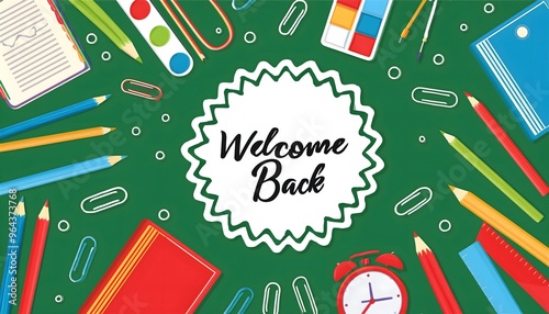 The image is a graphic with a red and white color scheme, featuring a welcoming message.