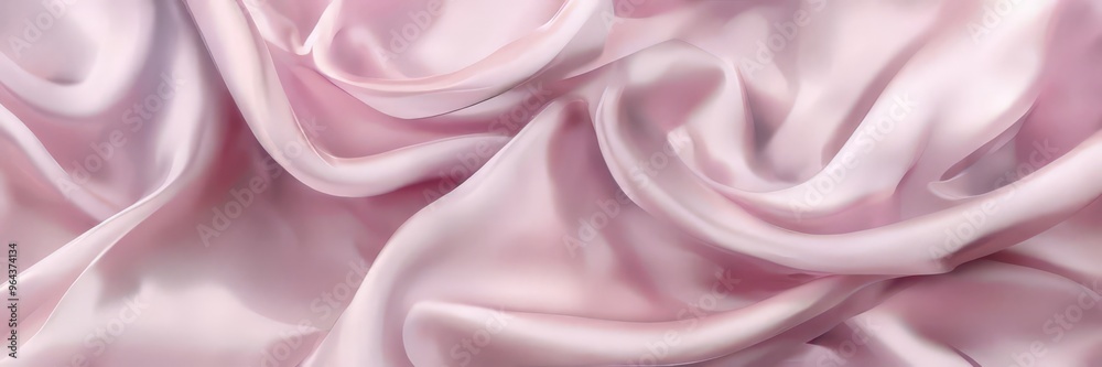 Obraz premium a close-up view of a soft, flowing pink satin fabric, with its folds and creases creating a sense of movement and texture.
