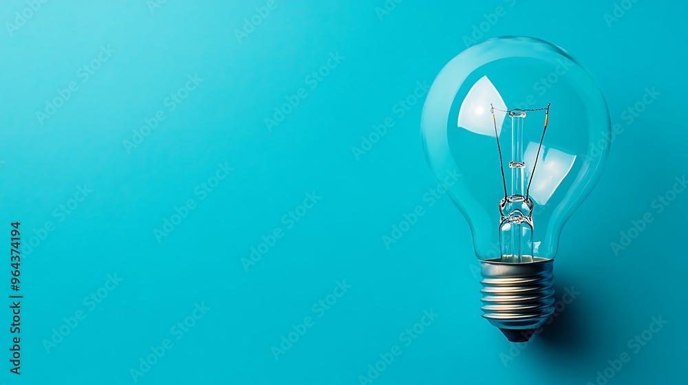 Lightbulb on a Blue Background Lightbulb on a Blue Background