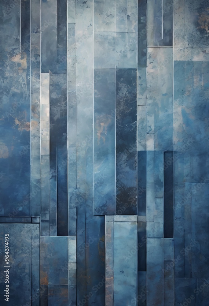 an abstract composition featuring vertical lines and rectangles in shades of blue and gray, creating a textured and layered effect. an abstract composition featuring vertical lines and rectangles in shades of blue and gray, creating a textured and layered effect.