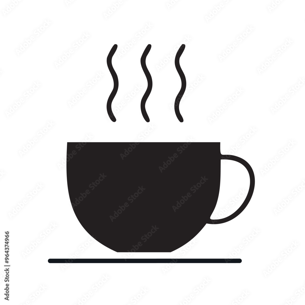 Coffee cup icon. Hot drink symbol. Flat Vector illustration Coffee cup icon. Hot drink symbol. Flat Vector illustration
