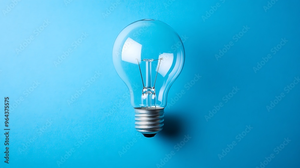 Light Bulb on a Blue Background