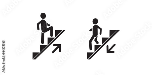 up down stairs icon information sign	